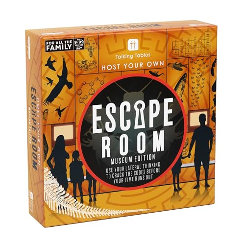 Talking Tables museum escape room spel gåva för barn, lösa unika pussel och koder för att hitta utgången i tid! Interaktivt spel för hela familjen från 9 år, 2 + 6 spelare
