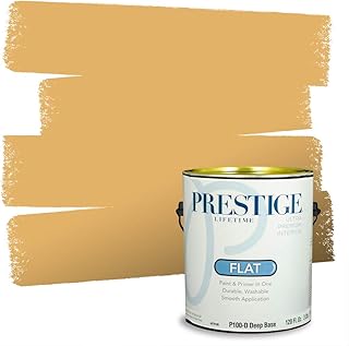 PRESTIGE Interior Paint and Primer in One, Straw Man, Flat, 1 Gallon