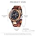 GUANKE Men Wooden Watches Colorful Bamboo Watches Week & Date Display Quartz Couples Watches Handmade Casual Multifunction Wood Wristwatch for Men Christmas Gifts