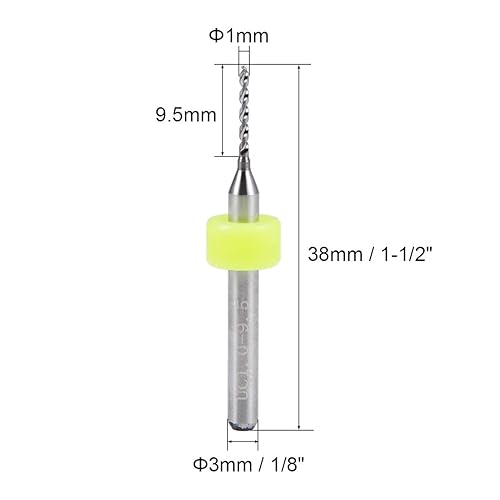 Miniatura 2 de uxcell Brocas PCB Brocas de carburo de tungsteno de 0.039 in, herramienta rotativa para joyería, grabado CNC, placa de circuito de impresión, micro