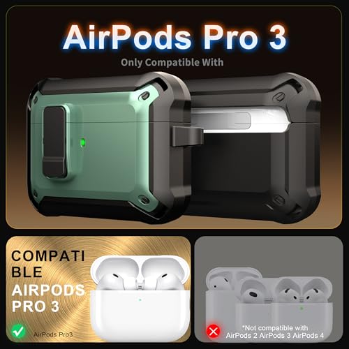 Image of AirPods Pro 3 Case with Lock Magnetic Lid MagSafe, Apple Green
