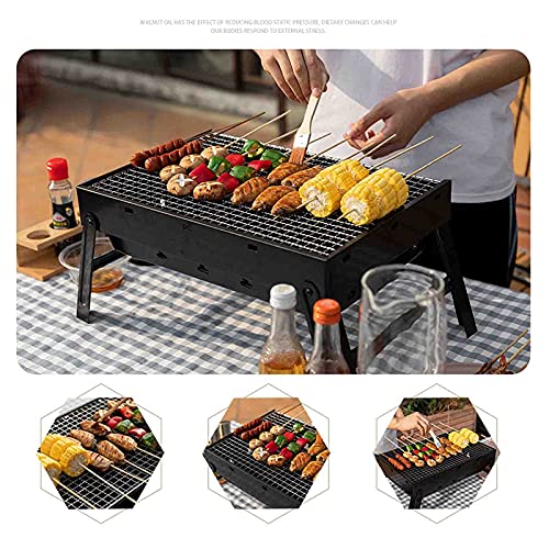 Grill a Carbone Portatile BBQ Heavy Duty Acciaio Inossidabile Kit di Cottura all'aperto Compatti Campeggio Picnic Spiaggia Festa Griglia