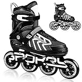 SPOKEY Khan Inline Skates für Kinder bis max. Gewicht 60 kg | Größenverstellbar, Alu-Schienen, Kugellager ABEC-7 Carbon, PU Rolle 82 A