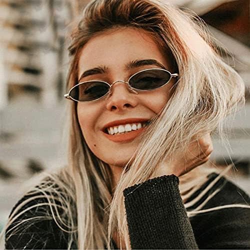 Image of Roshfort Trendy Cat-Eye Sunglasses for Women | Small Metal Frame UV Protection Shades | Lightweight Non-Polarized Stylish Eyewear for Outdoor.