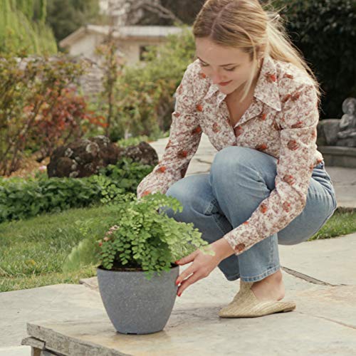 La Jolie Muse Flower Pots Outdoor Planters Indoor Modern Garden Planters W/ Drain Hole,Weathered Grey(8.6 Inches, Pack 1) #TOP2