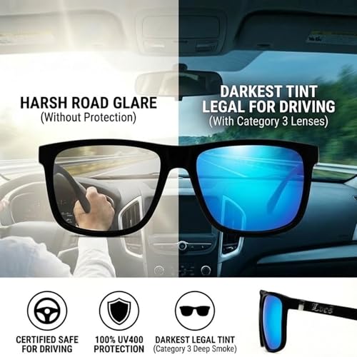 Image of Locs Men's Gangster Oversized Rectangular Horn Rim Sunglasses - 91055 & 91295 Series