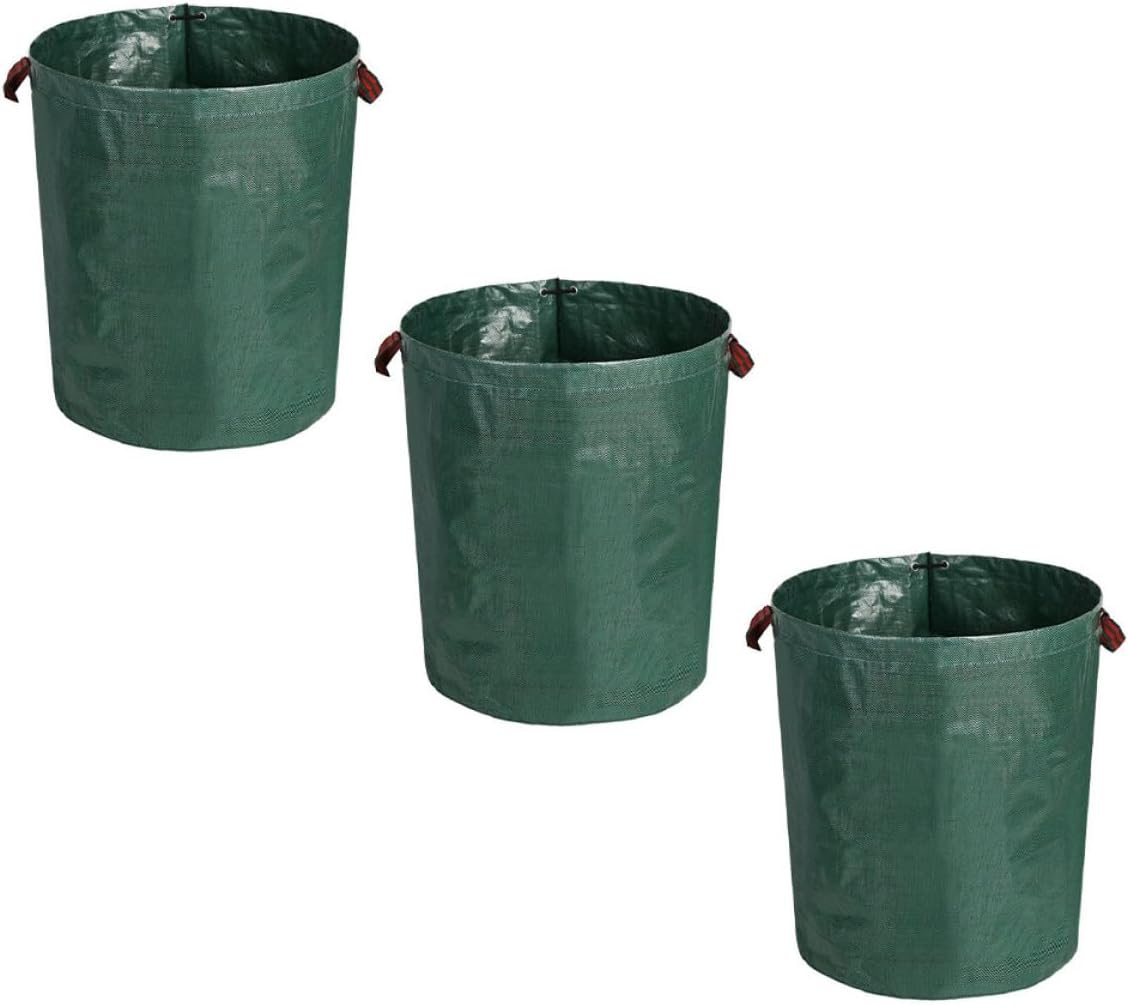 3pcs Reusable Garden Trash Bags for Leaves and Grass Clippings, Foldable Yard Waste Storage Bags with Standable Design for Lawn Care and Composting