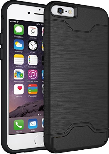 Coosin, IPhone 6 6s (Armor Series) Heavy Duty Dual Layer Shockproof Silicone Phone Protection Case TPU Hybrid Slim Fit Cover for IPhone 6 and IPhone 6s (Black)