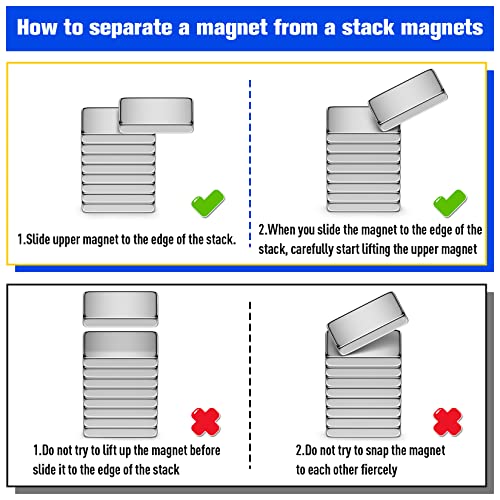 Image of FINDMAG Small Rare Earth Magnets, 100 Pack 10x5x2mm, Rectangular Bars | Compact neodymium bar magnets with a low profile; for craft models, office boards, fridge displays, lockers and DIY layouts