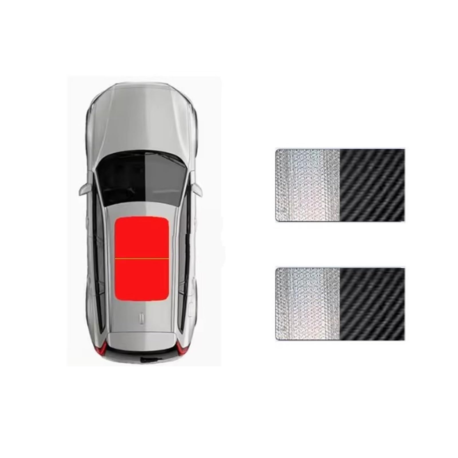 Sonnenschutz Auto Für VW Tiguan 5N 2010-2017 Panorama Dach Hitzeschild Fenster Sonnenschirm Geeignet Autofenster Sonnenschutz (Silver Black)