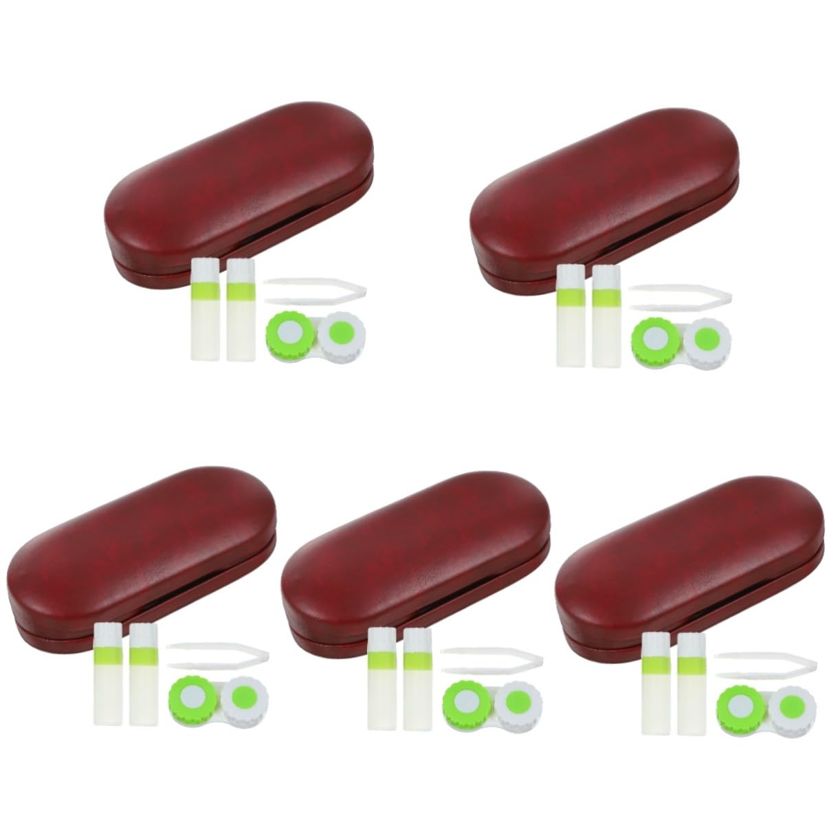 Ipetboom 5juegos Estuche De Gafas Doble Portátil Caja De Almacenamiento para Gafas y Lentes De Contacto para Viajes y Actividades Al Aire Material PU Resistente y Ligero