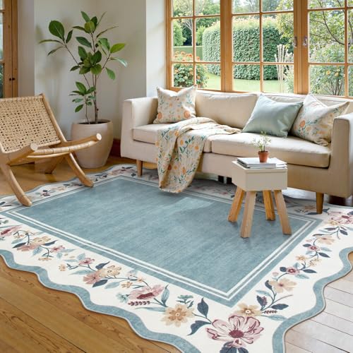 Lahome Floral Area Rug for Living Room, Washable...