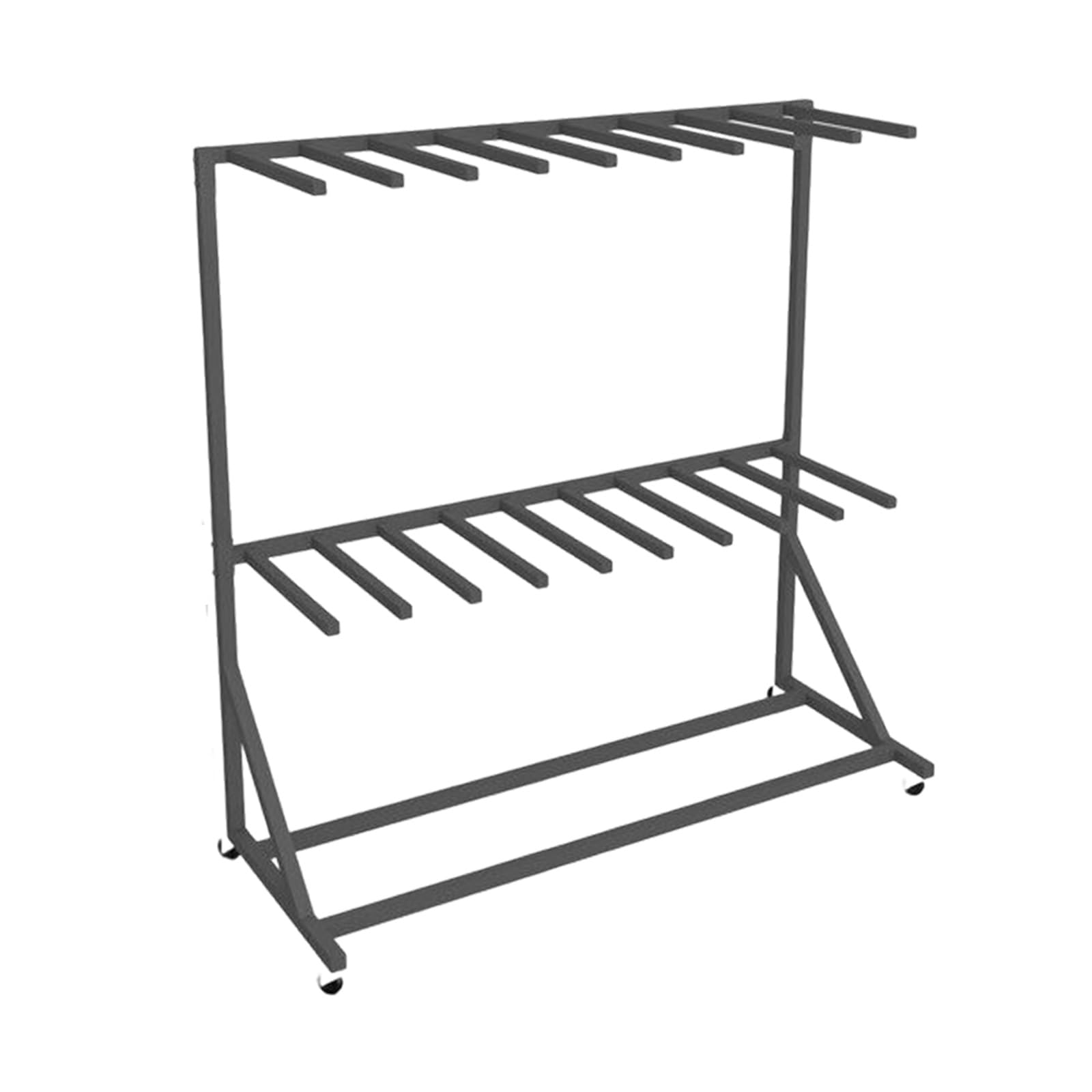 Heavy Duty Life Vest Rack, Pool Equipment Storage Holder with Swivel Wheels, Metal Drying Rack for Life Jackets, Swimsuits, Towels and Bath Towels, Holds Up to 10-40 Life Vests(2-Tier)