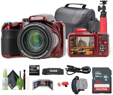 Kodak PIXPRO AZ425 Digital Camera Bundle - 42x Zoom, 20MP, Includes 64GB Card & Case
