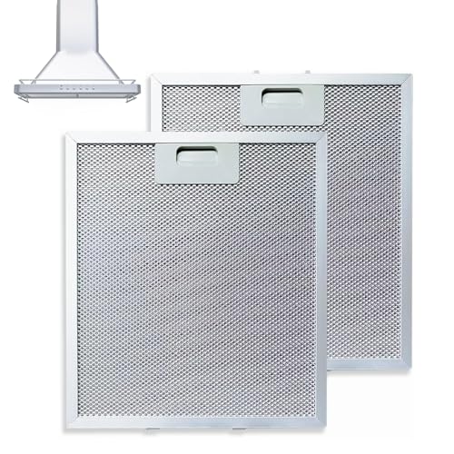 2x Cooker Hood Filter, Metal Grease Filter for Extractor Hoods 320x260mm Universal Metal Mesh Filter Extractor Filter