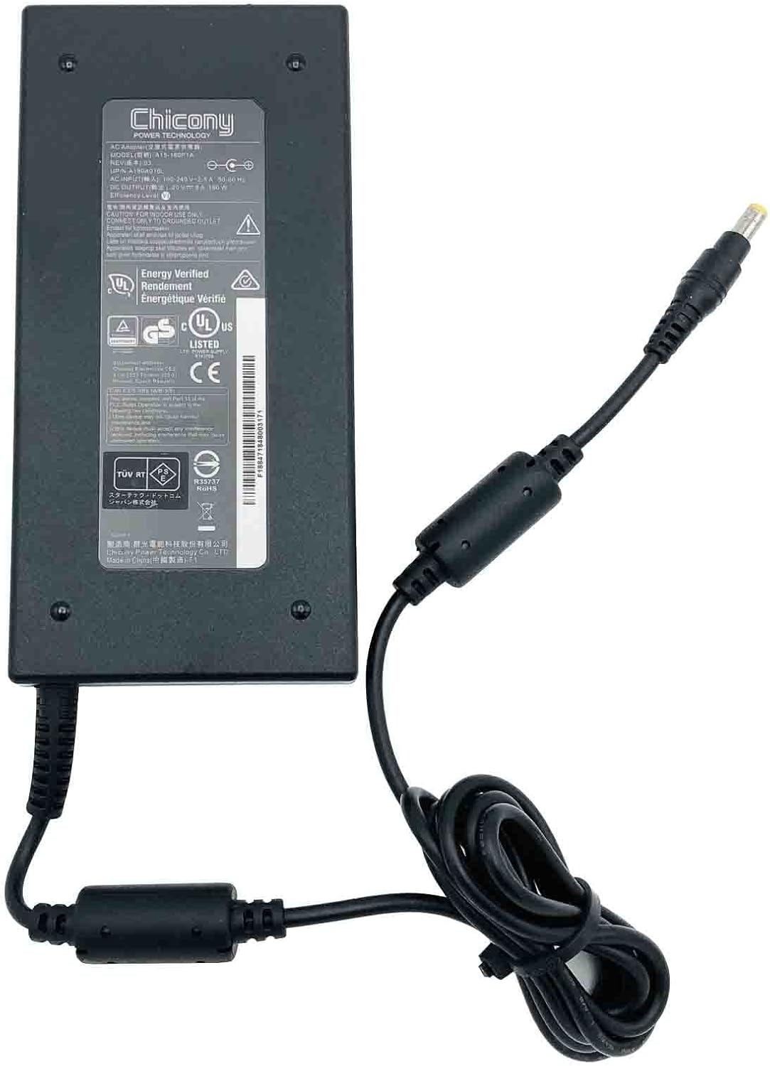 Chicony 180W AC Adapter A15-180P1A Power Supply 20V 9A 5.5x2.5 mm with Cord