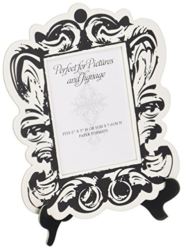 Baroque Paper Frames with Table Easels - Small - Black and White