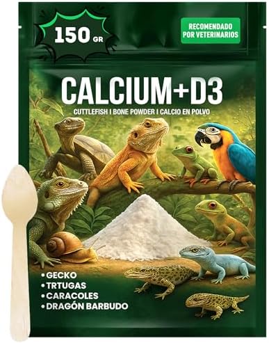 AF® - 150gr Calcio Tortugas de Agua en Polvo, Gecko, Dragón barbu...