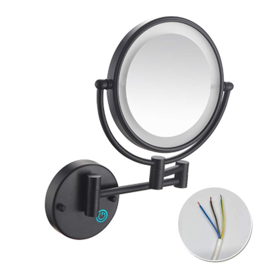 Miroir maquillage éclairé par LED contre le manque de visibilité miroir grossissant 10x noir mat