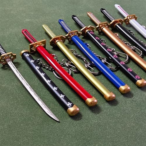 15CM Eight Color Mini Zoro Sword Keychain, Men Buckle Toolholder Scabbard, Katana Sabre Car Keyrings Gift Key Chains 15CM Eight Color Mini Zoro Sword Keychain, Men Buckle Toolholder Scabbard, Katana Sabre Car Keyrings Gift Key Chains