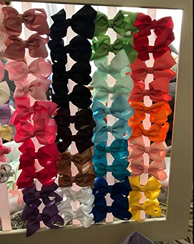 40Pieces Boutique Grosgrain Ribbon Pinwheel 3" Hair Bows Alligator Clips For Babies Toddlers Teens Gifts In Pairs #TOP5