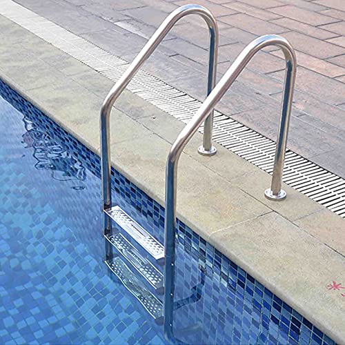 Escalera para piscina de acero inoxidable 3 peldaños antideslizante miniatura 5