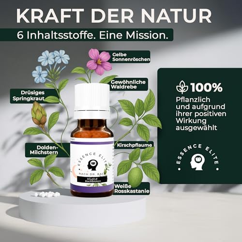 Essence Elite Bachblüten Globuli NIGHT 10g - Natürliche Unterstützung beim Einschlafen, besser-Schlafen mehr innere Ruhe Schlaf, hormonfrei