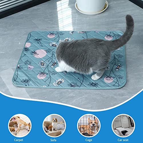 IEUUMLER 2 Stück Welpenunterlagen Waschbar für Hunde, Wiederverwendbar und Schnell Absorbierend PIPI Matten Trainingseinlagen für Laufstall/Autositz/Sofa FC013 (60*45cm-2pcs, Grüne Gänseblümchen)