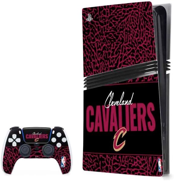 Skinit Decal Gaming Skin Compatible with PS5 Pro Bundle - Officially Licensed NBA Cleveland Cavaliers Digi Camo Design