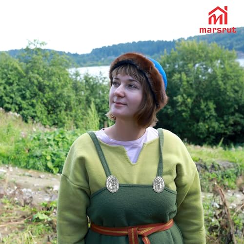 Image of Viking Brooches Norse Dress Apron Pins Nordic Cloak, Shawl, Coat, Sweater Buckle Set with Age Oval Brooch, Turtle Amulet, Sweden Pin, Talisman, Shield Clasp Clothes Fasteners for Women Men (Silver 2PCS)