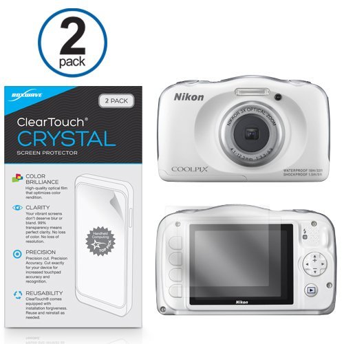 Nikon Coolpix S33 Protector de pantalla, BoxWave® [ClearTouch Crystal (2-Pack)] HD película piel – Protege de arañazos para Nikon Coolpix S33