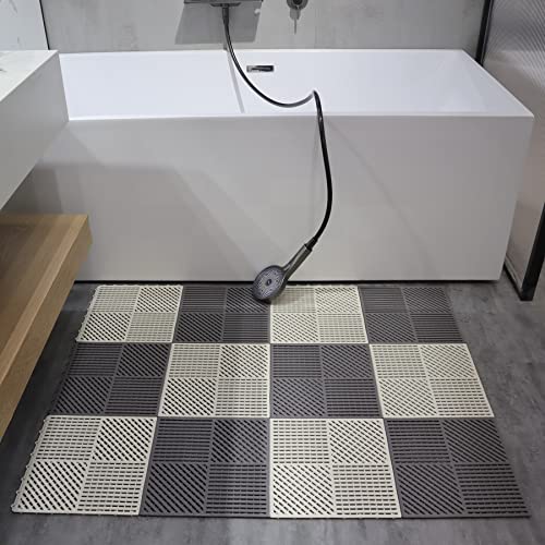 wiiiw 18 Pack Modular Interlocking Floor Mat Outdoor Shower Mat