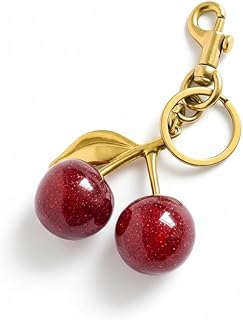 Red Cherry Medallion Stainless Steel Gold Plated