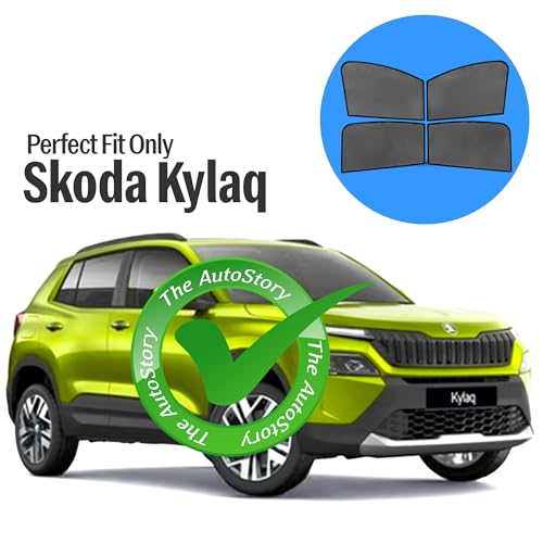 Image of AutoStory Custom Fit Black Mesh Car Sunshade for Kylaq | UV & Heat Protection Car Window Curtains | Privacy Car Sun Shade | Breathable Vehicle Specific Side Window Shades