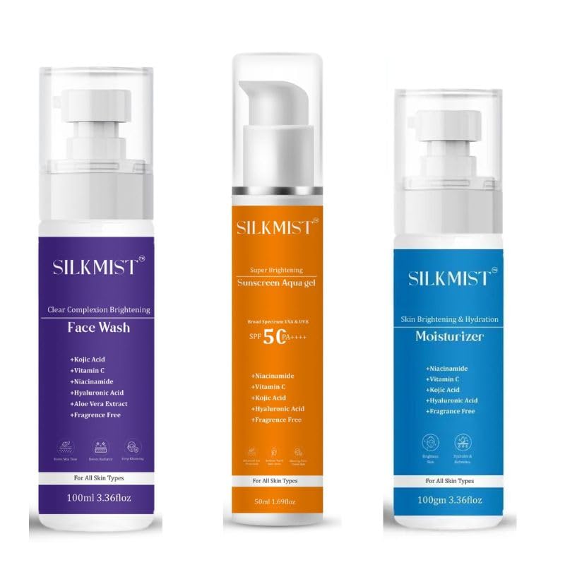 Complete Daily Care Trio Super Brightening Sunscreen Aqua Gel + Clear Complexion Facewash + Skin Brightening & Hydration Moisturizer-image-1