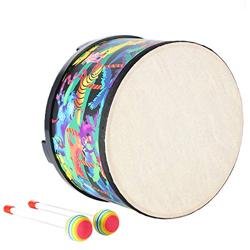 Floor Tom Drum for Kids 10 inch Percussion Montessori Percussion Instrument Music Drum with 2 Mallets for Baby Children Special Christmas Birthday Gift