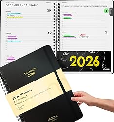 A4 Academic Diary 2026 Week to View – Weekly Planner for Students, Study Schedule Notebook, Daily Organiser, Work Schedule Book, Personal Time Management Planner, July 2025 – December 2026