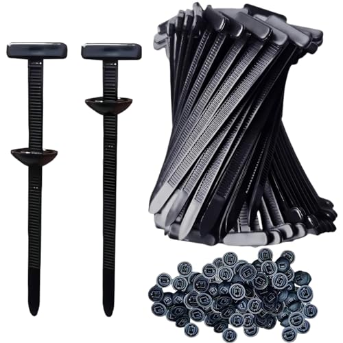 Golmotas 150PCS Nylon Universal Cable Tie Buckle for Car Repair, Heavy Duty Self-Locking Zip Ties with Buckles, Automotive Plastic Rivet Clips for Bumper/Fender/Door Panel Fastener (Black)