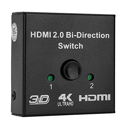 4K HDMI Audio Extractor Splitter, 2-Input to 1-Output Switch Box, Audio Converter Adapter for PCs/Laptops/Gaming Consoles/Projectors/TV Receivers