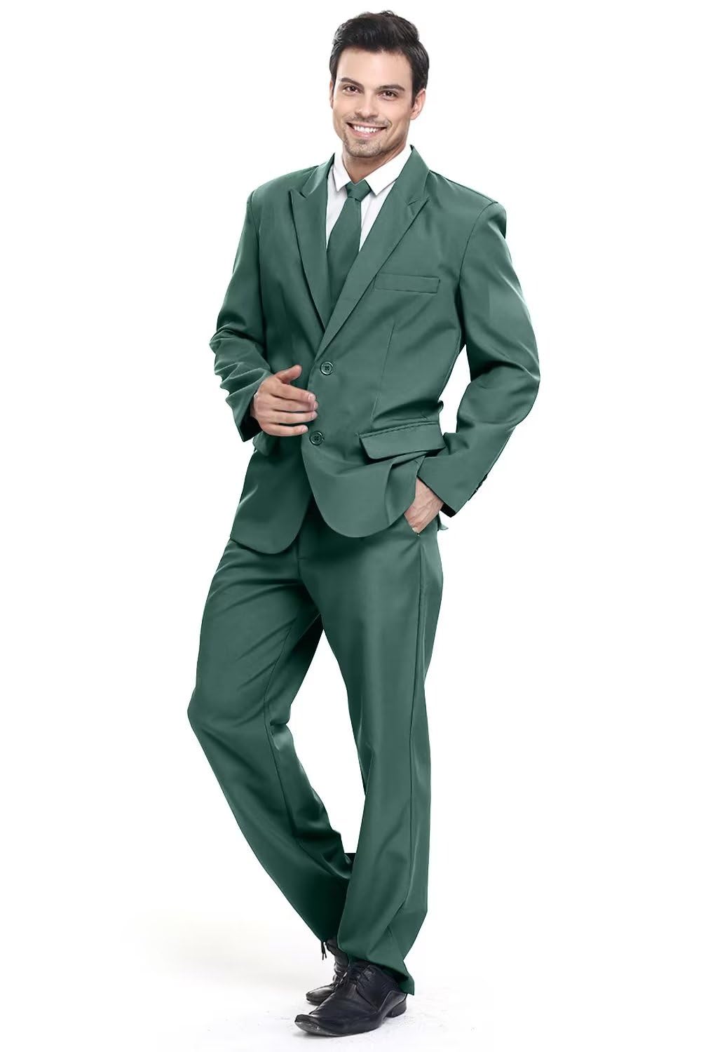 u look ugly today Mens Party Suit Solid Color Jacket Costume Leisure Suit for Halloween Party with Tie & Pants-picture-24