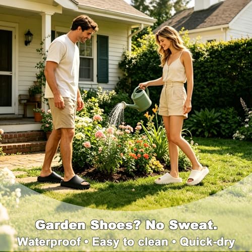Image of Yueerlu Cloud Slides for Women Men, Recovery Womens Pillow Slides,EVA Anti-Slip shower shoes,Thick Sole Open Toe Garden Shoes,men's sandals,mens slippers for Indoor and Outdoor Size