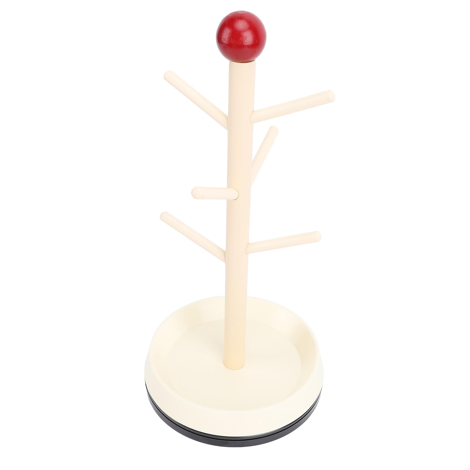 Asixxsix Coffee Mug Holder Tree, 11.8 x 5.9in 6 Hooks Countertop Coffee Mug Rack with Drain Tray Non Slip Design Coffee Mug Drying Rack Organizer Stand for Kitchen Coffee Bar Accessories