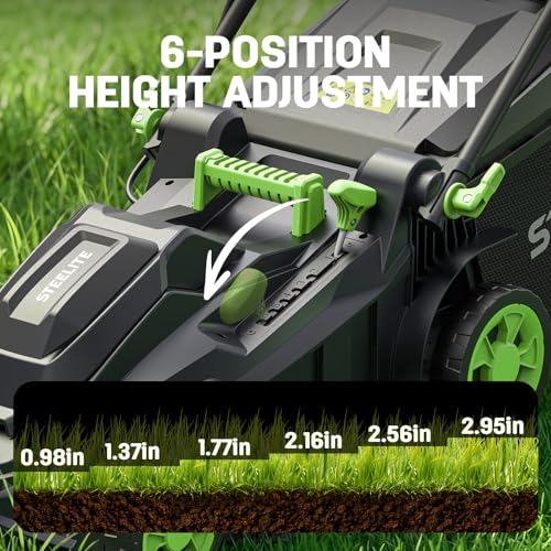 STEELITE 40V 17-Inch Cordless Lawn Mower & 500 CFM Leaf Blower Combo Kit, Equipped with 2 Pack 4.0Ah Batteries and Dual Chargers - Image 6