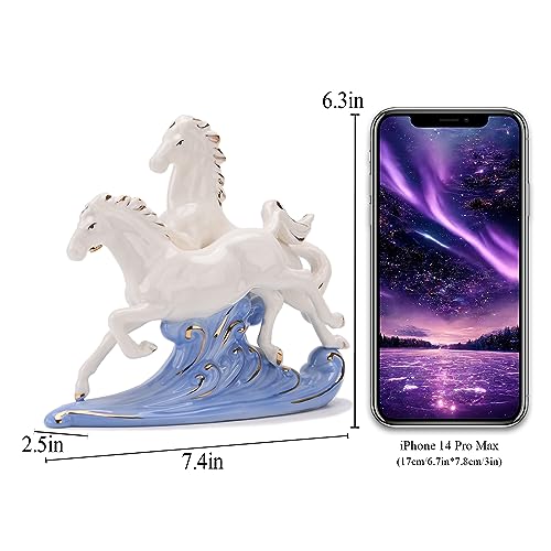 Estatua de Cerámica Caballo Corriendo Decorativa miniatura 2