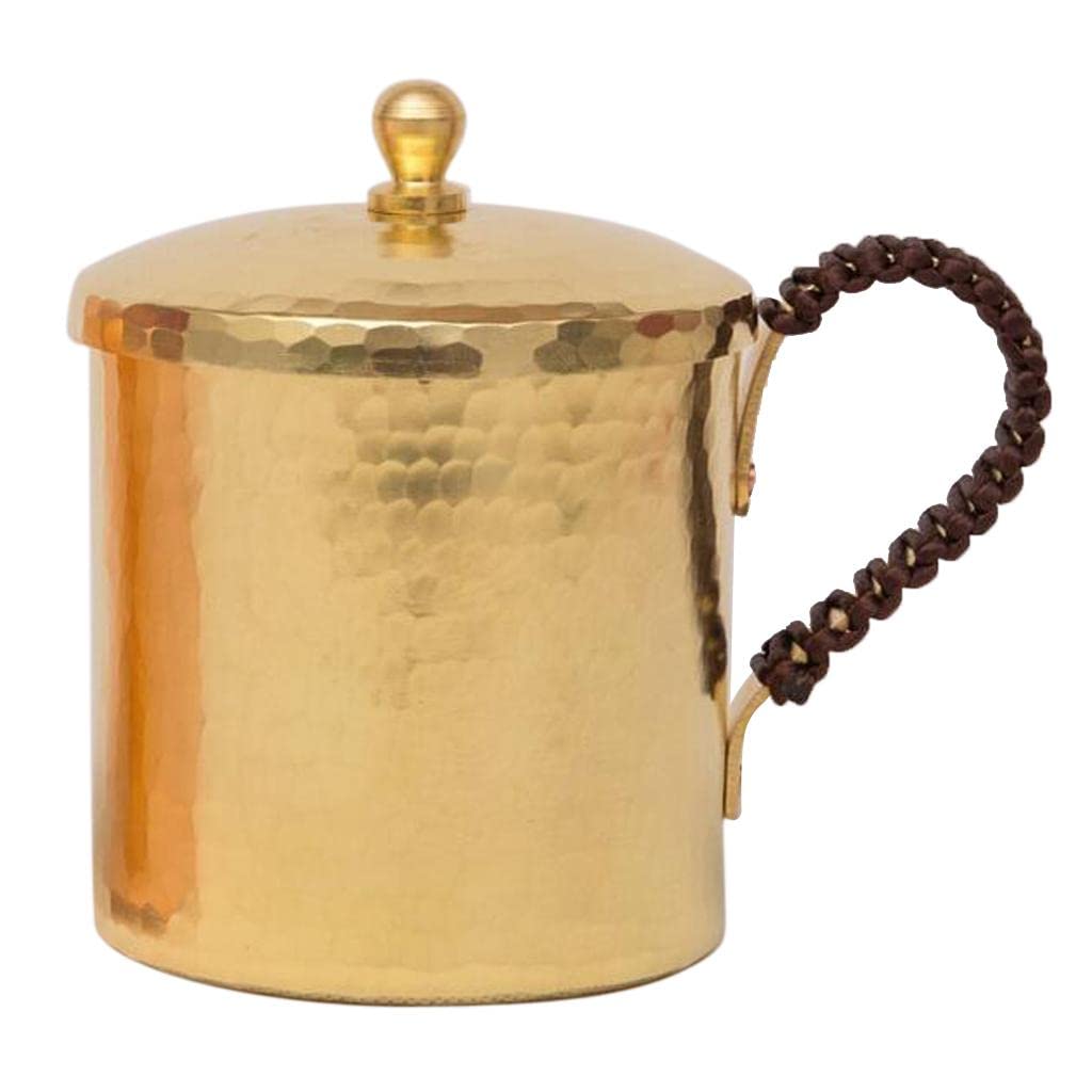 Becher für Kaffee Und Tee mit Deckel, Küchenbar Zubehör, Kupfer, Messing 350ml