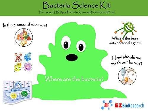 EZ BioResearch Bacteria Science Kit (I) : Pre-poured LB Agar Plates and Cotton Swabs, E-Book for Science Fair Project with Award Winning Experiments