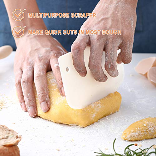 Premium Danish Dough Whisk - 2 Pack 13" Stainless Steel Dutch Whisk (Dough Scraper Included) for Baking Cake, Dessert, Sourdough, Pizza, Pastry - Tool Alternative to a Blender, Mixer or Hook… - Thumbnail 4