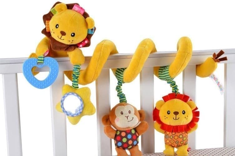 Móbile Musical Leao Bebe Espiral Chocalho Carrinho Interativo