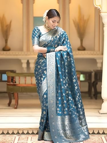 Image of Yashika Women's Pure Kanjivaram Silk Saree Soft Banarasi Style Wedding With Blouse Piece | Saree For Women | New Sari