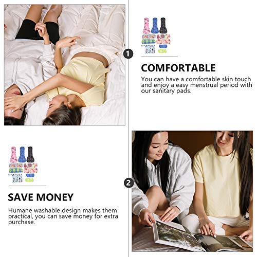 EXCEART 9Pcs Absrventes Higiênics Absrvíveis Laváveis ??Absrventes Menstruais de BamCm Blsa de Armaz